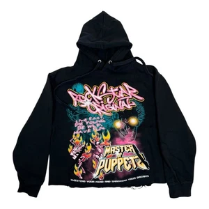 Rockstar Original Crop Hoodie Sweatshirt Damen Oversized Gr. Medium Puppen - Bild 1 von 10