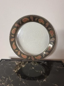 4 Teller Paisley Druck um Rand, glattes Muster von Annieglass Durchmesser 10" 1b - Bild 1 von 6