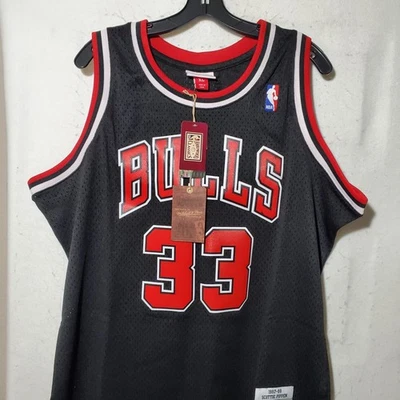 Scottie Pippen Jersey Mens XL Swingman NBA Chicago Bulls 97-98 Black Mesh NWT - Image 1 of 4