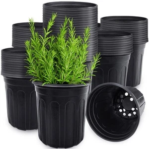60 Pcs 1 Gallon Flexible Plant Nursery Pots,Thickened Soft Plastic Seedling Pot - Picture 1 of 7
