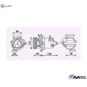 COMPRESSOR AIR CONDITIONING DNAK437 FOR NISSAN HR16DE 1.6L 4cyl JUKE - Picture 1 of 9