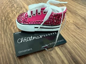 Hobby Lobby Christmas Shoppe Pink Rhinestone Sneaker Shoe Ornament NEW - Picture 1 of 5