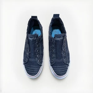 Blowfish Play Navy Washed Cozumel Linen Slip In Sneakers Size 8 - Picture 1 of 9