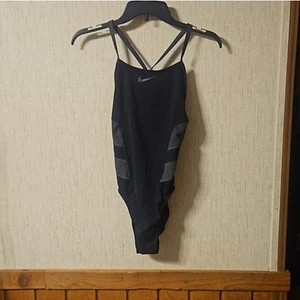 NIKE COLORBLOCK RACERBACK SWIMSUIT: BLACK/GRAY: NEW WITH TAGS: SIZE 32 (6) - Picture 1 of 5