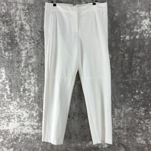 Chico Black Label Sz 3/18 Flat Front Straight Leg Pants White Button Zip Pocket - Picture 1 of 11