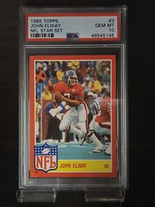 1985 Topps NFL Star Glossy Insert John Elway PSA 10 Denver Broncos HOF - Picture 1 of 2