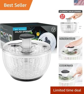 Transparente 3,8 Quart Salatschleuder - Sicheres Küchenhelfer für schnelles Trocknen von Gemüse - Bild 1 von 11