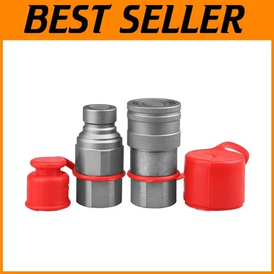 1/2" Flat Face Hydraulic Quick Connect Couplers - ISO 16028 & SAE Compatible - Image 1 of 4