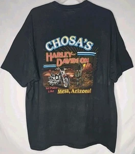Vintage Harley Davidson Real Men Ride Harleys uomo 3XL nero anni 90 USA Chosas Arizona - Foto 1 di 6
