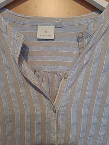 Tunika-Bluse von B. Coastline, Blau gestreift, Gr.46, Baumwolle, bügelfrei - Bild 1 von 6