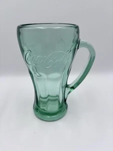 Vintage grüner Coca-Cola Libbey dicker schwerer Glasbecher mit Henkel - Bild 1 von 7
