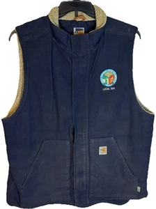 Chaleco Carhartt FR Para Hombres XL Alto Azul Resistente al Llama Sherpa Forrado Cremallera ¡LOGOS!! - Imagen 1 de 9