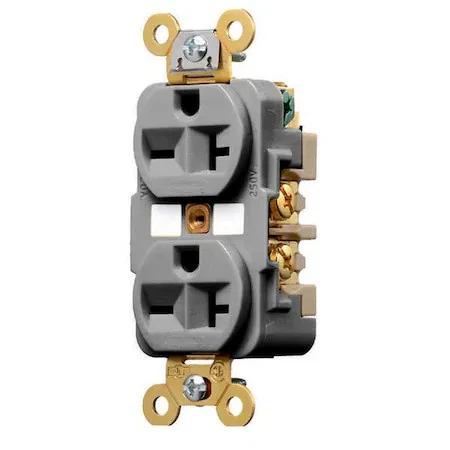 Dispositivo de cableado Hubbell-Receptáculo de hoja recta Kellems Hbl5462gy, 6-20R, 20 A, Foto 1 de 1