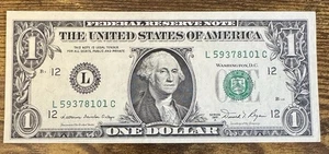 1981-A Banconota Federal Reserve US $1 banconota da un dollaro L San Francisco L59378101C - Foto 1 di 2