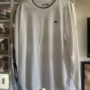 Lacoste Live Mens Signature White Long Sleeve T-Shirt Size XXL - Picture 1 of 4