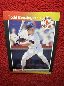 Vintage 1989 Todd Benzinger Boston Red Sox Donruss MLB Baseball Trading Card 358 - Picture 1 of 12