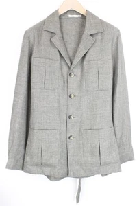 SUITSUPPLY Shara Pocket Men's Jacket UK38R Pure Linen Overshirt Unlined Grey - Picture 1 of 8