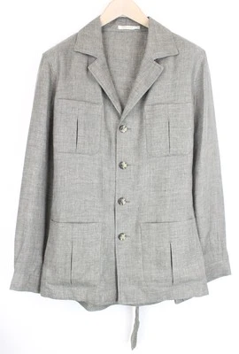 SUITSUPPLY Shara Pocket Men's Jacket UK38R Pure Linen Overshirt Unlined Grey - Image 1 of 4