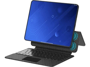 ISY ITF-1003 mit Tastatur Folio Schutzhülle Dunkelgrau - Bild 1 von 2