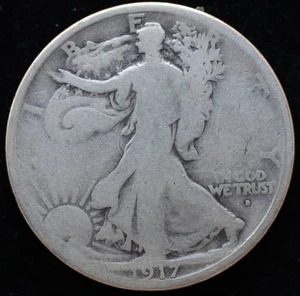 KAPPYSCOINS GF401 1917S OBVERSE S GOOD / VG WALKING LIBERTY SILVER HALF DOLLAR - Bild 1 von 2