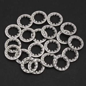 Stainless Steel M12 Lock Washer 20pcs Serrated External Toothed Flat Tool Set - Foto 1 di 8