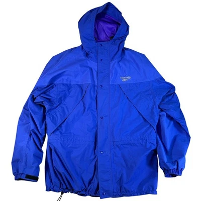 Vintage Reebok Outdoor Jacket Royal Blue Hooded Windbreaker Men's XL Hong Kong - Image 1 of 4
