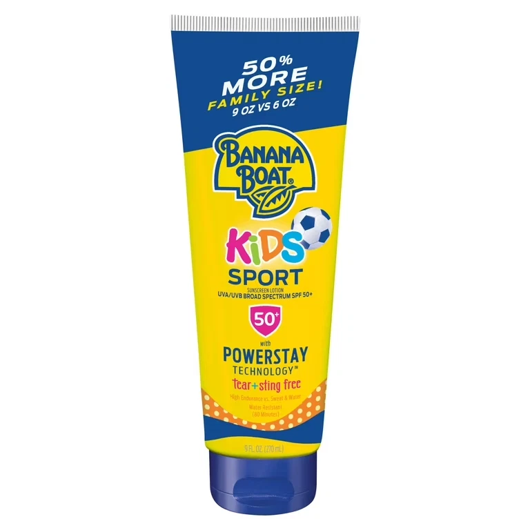 X7 Banana Boat Kids Sport SPF 50 Tear and Sting Lotion 9 Oz 1/22