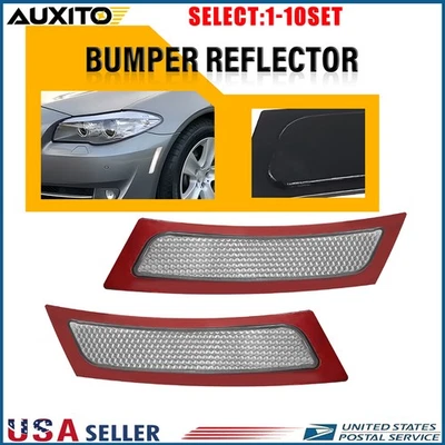 Reflectores de marcador transparentes para parachoques delantero BMW F10 525i 528i 530i 2011-2016 2-20X Foto 1 de 4