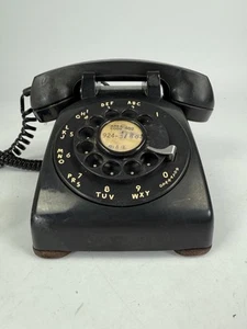 Klingelanlage Western elektrisch schwarz Dreh Wählscheiben Tischtelefon Vintage Telefon - Bild 1 von 9