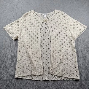 Christopher Banks Cárdigan Mujer XL Un Botón Tejido Crochet Suéter Cottagecore - Imagen 1 de 10