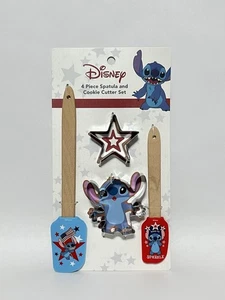 Disney Stitch Set 4 Pezzi Spatola e Tagliabiscotti, Tema Patriottico - Foto 1 di 6