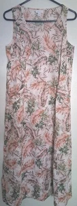 J. Jill Love Linen 100% Linen Sleeveless Maxi Dress SZ S Pockets Tropical Beach - Picture 1 of 3