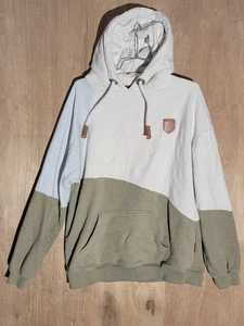 Wanakome Adventure MFG Co Hoodie Colorblock Green White Pullover Women’s M - Picture 1 of 12