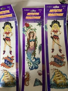 Artistic Creations TEMPORARY TATTOOS Mermaid. And Pirate Lady & Ship. New - Picture 1 of 7