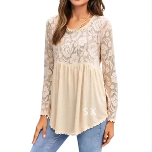 NEW - IVY JANE Cottagecore Baby Doll Romantic Floral Lace Tunic Top size LARGE - Picture 1 of 13