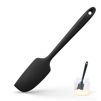  Pequeña mini espátula de silicona: tarro de grado alimenticio resistente al calor de 9 x 2 pulgadas 600 ° F negro Foto 1 de 4