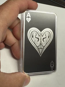 Raro lingotto d'argento ASSO DI CUORI .999 da 10 oz in custodia, lingotto Sunshine Mint Inc - Foto 1 di 2
