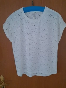 sehr dekoratives Damen Kurzarm Shirt, Only Größe S,eierschalenfarbe - Bild 1 von 4