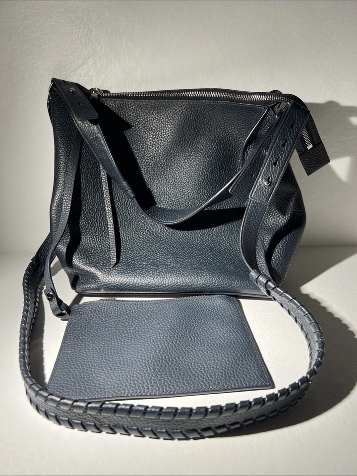 ALLSAINTS Dark Blue Leather Tote Bag with Wallet & 2 Shoulder Straps – Pre-owned - Image 1 of 4