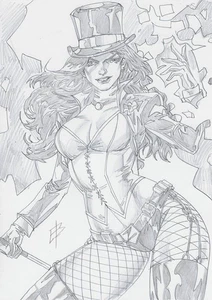 💥Zatanna (09"x12") original comic art by Edilson Bilas - TramaStudio💥 - Picture 1 of 9