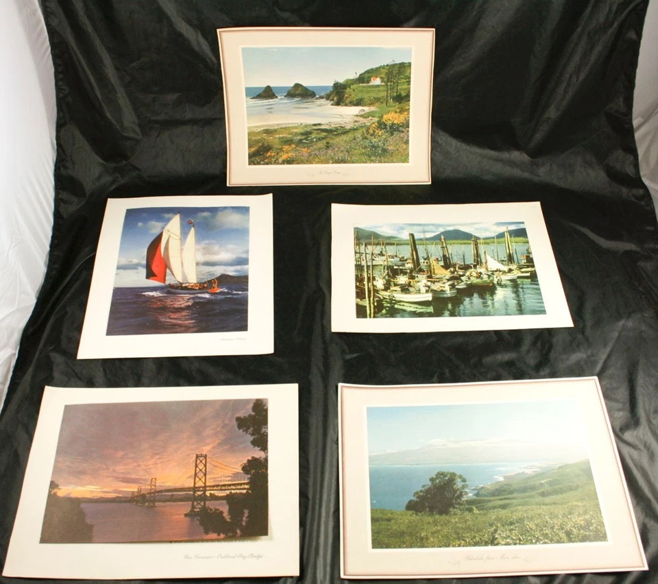 Lot of 5 Chevron Gas Scenic Lithographs Prints California Standard Oil Co  v1y7 - Image 1 of 1