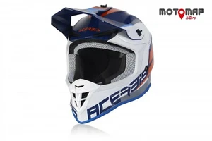  Casco Acerbis Linear Bianco blu arancio moto cross atv quad 0024473.245 - Foto 1 di 6