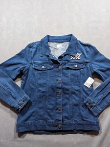 MTV Jacket Youth Girls XXL 2XL Womens Small Denim Trucker Jean Button Moto Coat  - Picture 1 of 11