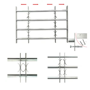 Stahl Fenstergitter Gitter Sicherheitsgitter Einbruchschutz ausziehbar + Schrau - Bild 1 von 22