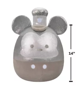 NEW Large 14" Disney MICKEY MOUSE Limited Gray Sparkle SQUISHMALLOWS Kids Gift - Picture 1 of 10