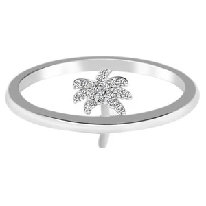 0.05Ct IGI Certified Natural White Diamond Women's Ring In 14KT White Gold - Picture 1 of 4