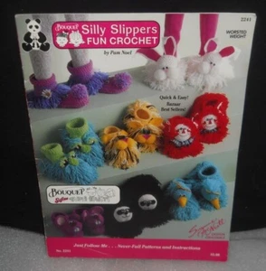 Bouquet Silly Slippers Fun Crochet 2241 Suzanne McNeil Design Pattern Booklet - Picture 1 of 3