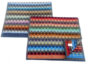 MISSONI HOME TWO HAND GUEST TOWELS COTTON 3D EFFECT 16x28in 40x70cm ALENA 100 - Picture 1 of 8