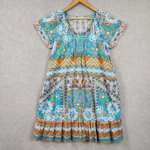 ORIENTIQUE Australia Dress Womens 12 Colourful Floral Boho Gypsy Hippie Summer - Picture 1 of 10