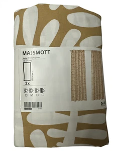 New IKEA MAJSMOTT 1 Pair Light Filtering Beige Curtains (57x98 ") 105.597.71 - Picture 1 of 4